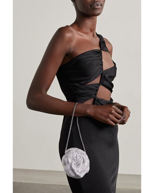 Judith Leiber Gray Rose Desiree Crystal-Embellished-Tone Clutch