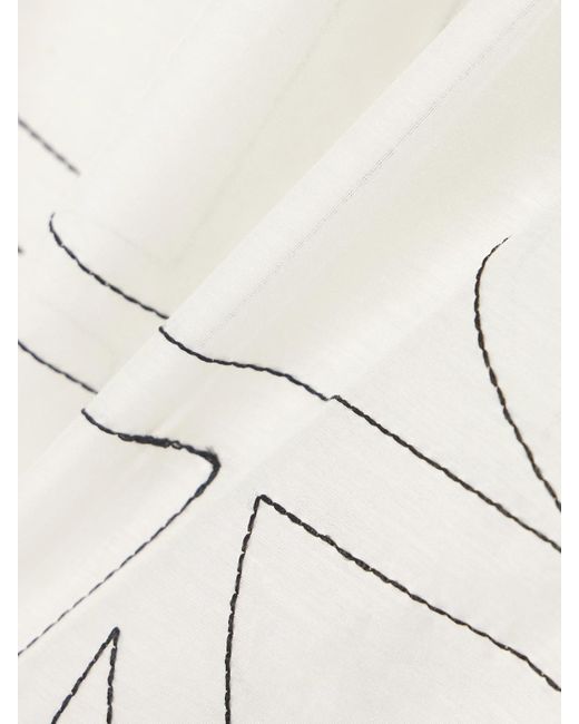 Totême  Natural Shorts Aus Einer Biobaumwoll-Seidenmischung Mit Stickereien