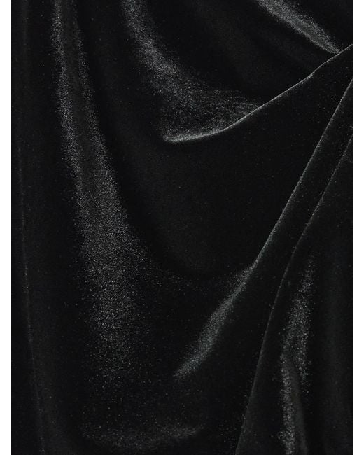 Sir Black Ettore Off-The-Shoulder Draped Stretch-Velvet Mini Dress