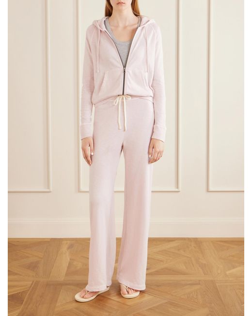 James Perse Pink Cotton-Terry Wide-Leg Track Pants