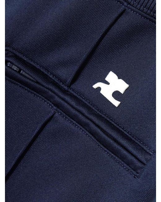 Courreges Blue Interlock Jogginghose Mit Weitem Bein Aus Jersey Mit Applikation