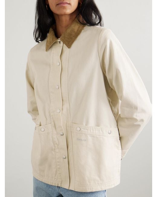Barbour Natural Sonnie Corduroy-Trimmed Cotton-Canvas Jacket