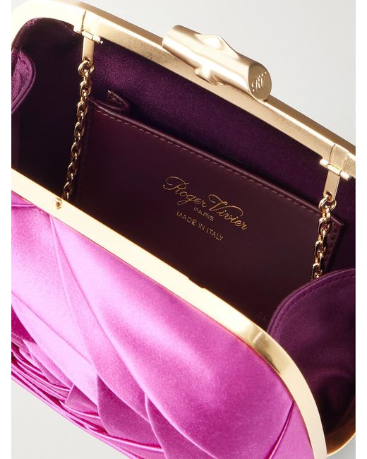 Roger Vivier Pink Boite De Nuit Satin Clutch