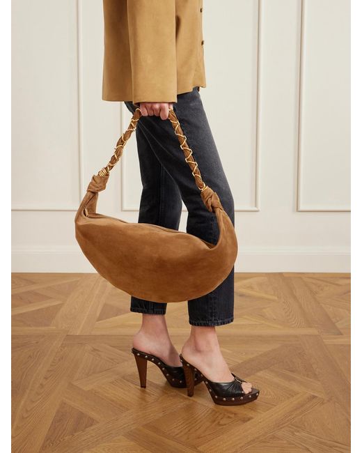 Saint Laurent White Amalia Suede Shoulder Bag