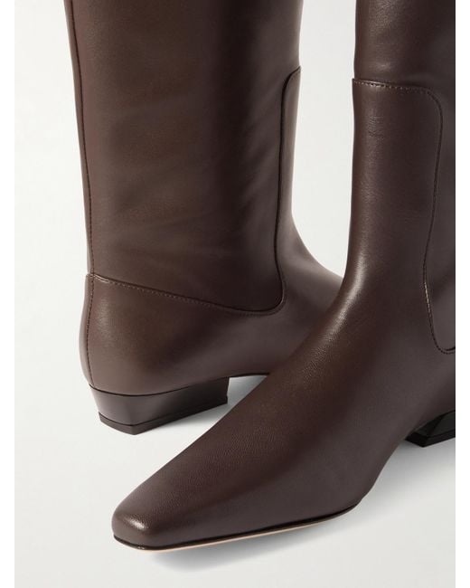 Staud Brown Wally Leather Knee Boots