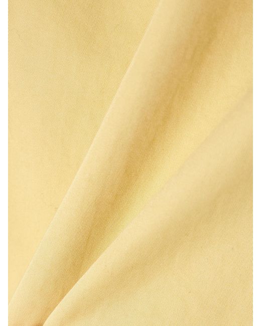 Emporio Sirenuse Yellow Caterina Cropped Cotton-Twill Top