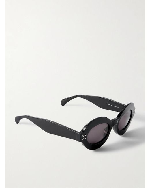Alaïa Black Oval-Frame Acetate Sunglasses