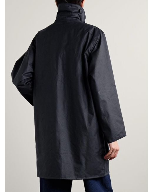 Barbour Blue The Edit By Alexa Loren Corduroy-Trimmed Waxed-Cotton Jacket