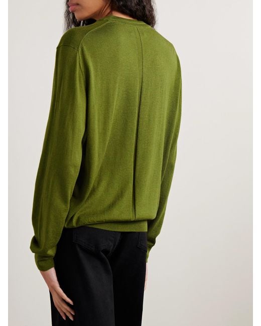 Pull En Soie, Laine Et Cachemire Mélangés Ben La Ligne en coloris Green