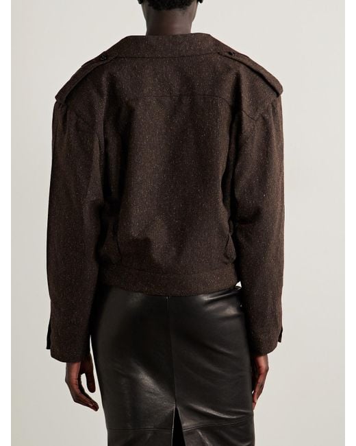 Blazé Milano Brown Kiso Wool-Blend Canvas Jacket