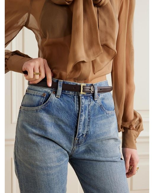 Saint Laurent Red Cassandre Gürtel Aus Leder
