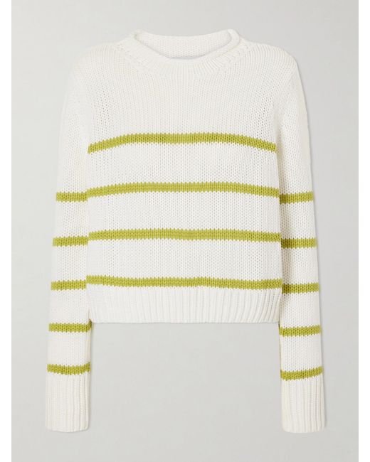 La Ligne Natural Mini Marina Crochet-Knit Cotton Sweater