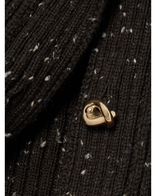Bottega Veneta Black Ribbed Wool-Blend Cardigan
