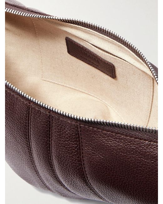Lemaire Brown Croissant Kleine Schultertasche Aus Strukturiertem Leder
