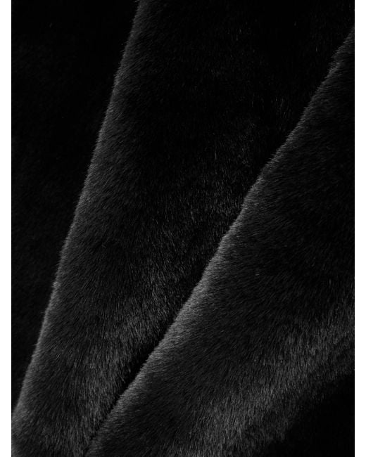 Frankie Shop Black Matera Oversized Plush Coat