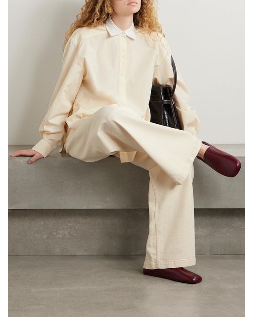 Another Tomorrow Natural Organic Cotton-Poplin Shirt