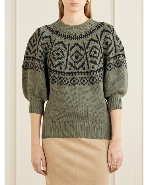 Altuzarra Gray Howard Intarsia-Knit Cotton-Blend Sweater