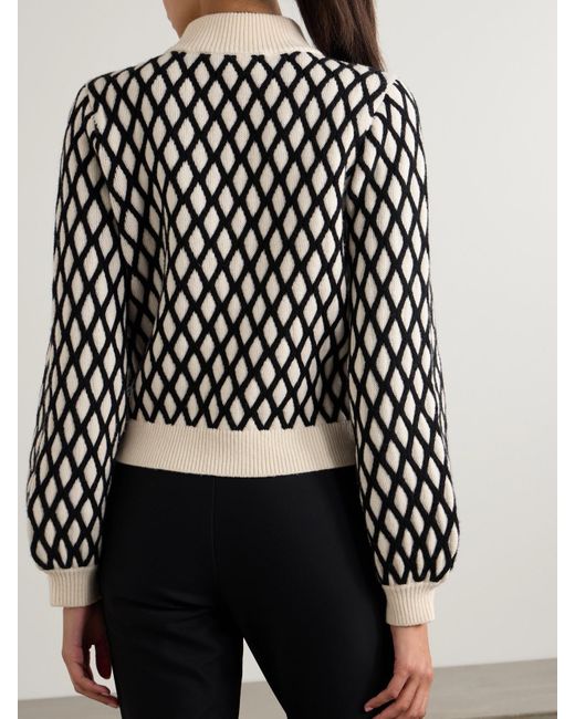 Perfect Moment Black Carving Air Wool And Cashmere-Blend Jacquard Sweater
