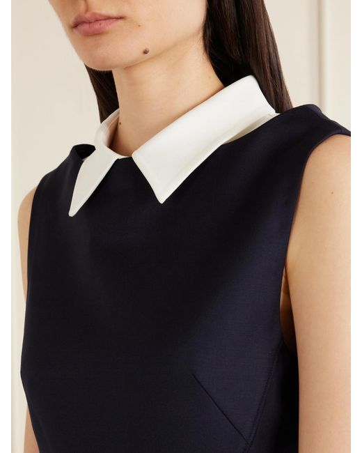 ShuShu/Tong Blue Patchwork Wool Mini Dress