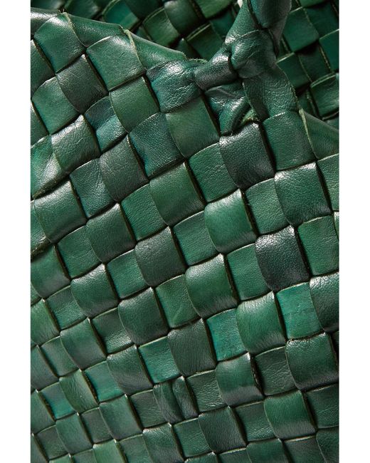 Dragon Diffusion Green Egola Woven Leather Tote