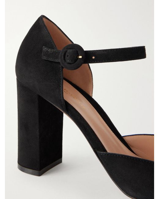 Gianvito Rossi Black 85 Suede Pumps