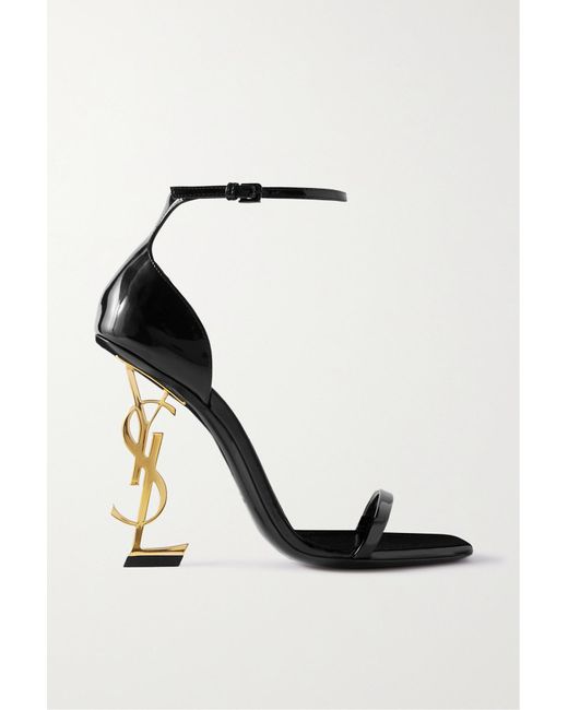 opyum sandals in patent leather with a black heel