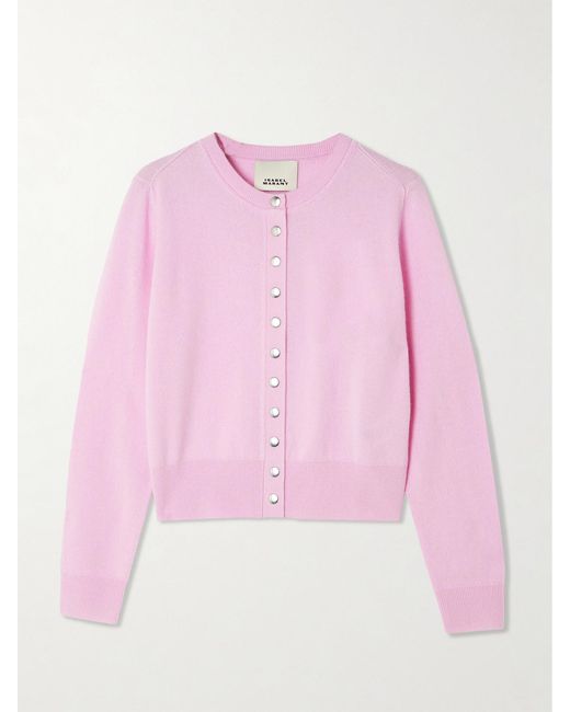 Isabel Marant Pink Idesia Merino Wool And Cashmere-Blend Cardigan
