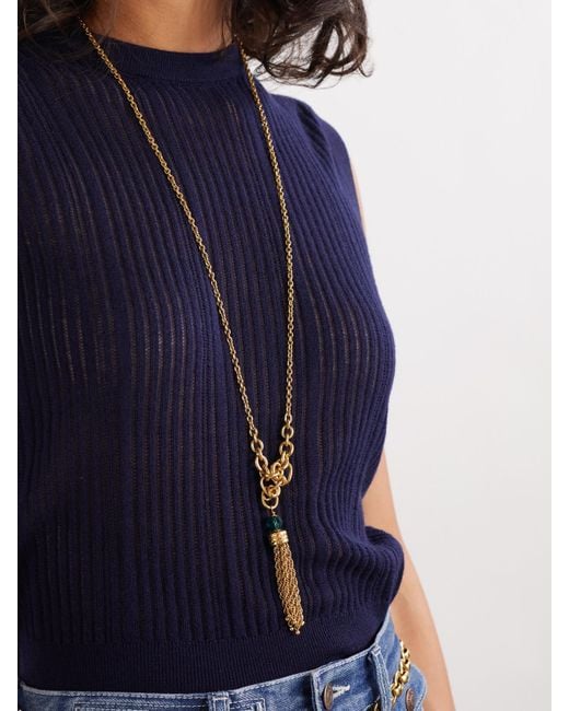Collier En Métal À Pampille Et À Perle Chloé en coloris White