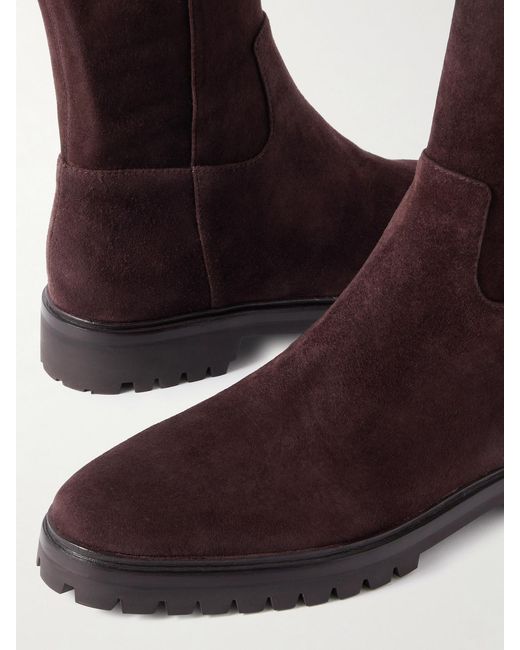 Loeffler Randall Brown Danny Stretch-Suede Ankle Boots