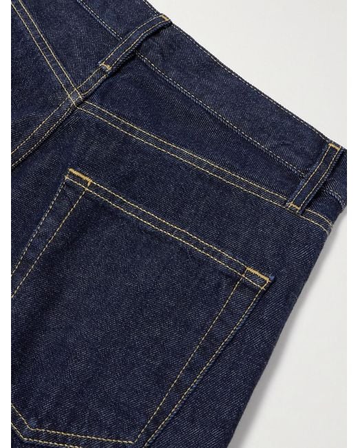 FRAME Blue The Vertical High-Rise Straight-Leg Jeans
