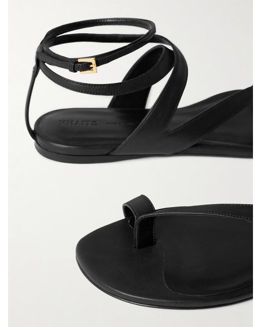 Khaite Black Aimee Leather Sandals