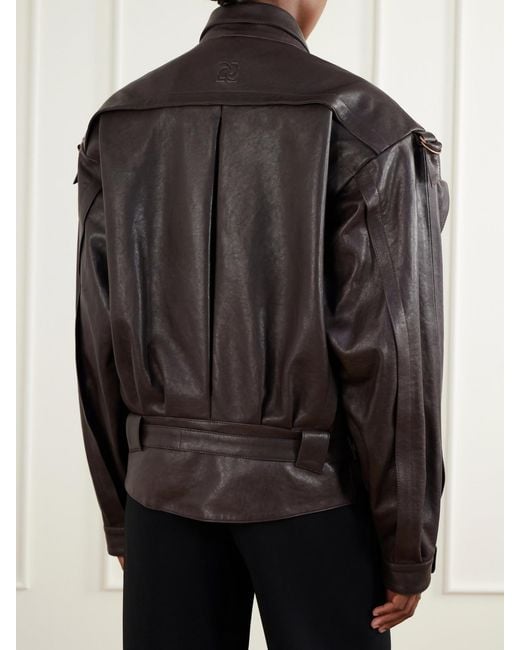 Magda Butrym Black Belted Leather Jacket