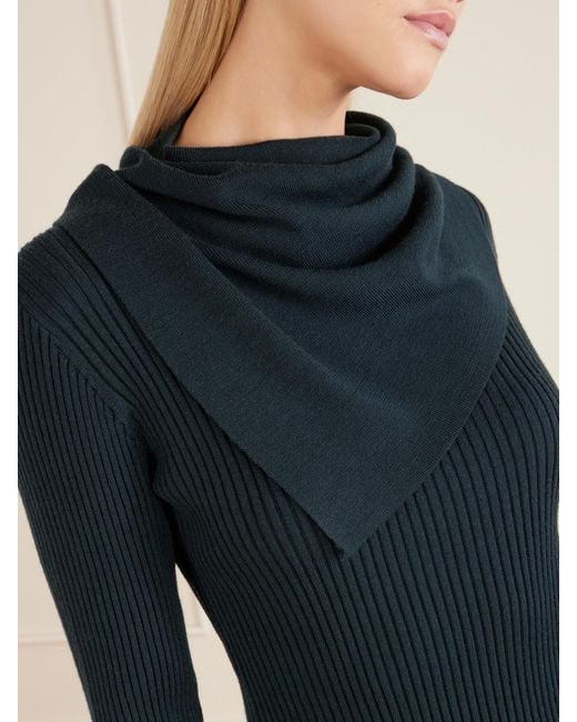 Zimmermann Blue Valiant Scarf Wool Sweater