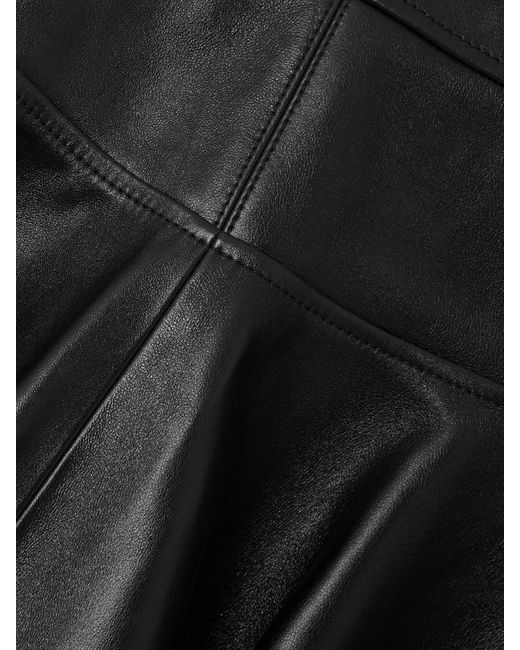 Tom Ford Black Ruffled Leather Mini Skirt
