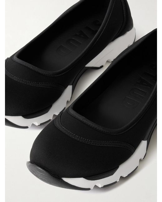 Staud White Gino Paneled Neoprene Ballet Flats