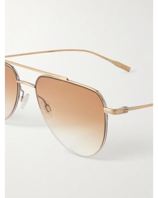 Barton Perreira Natural Mcnair Aviator-Style Metal Sunglasses
