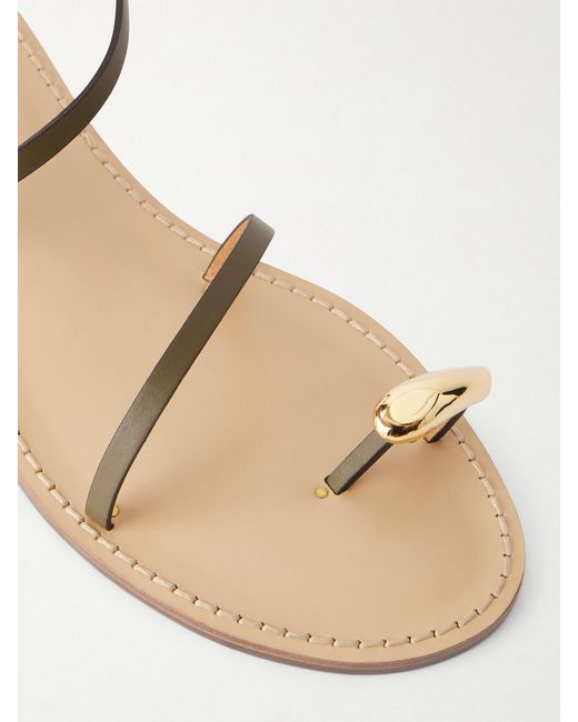 Amanu Natural The Marrakech Embellished Leather Flats
