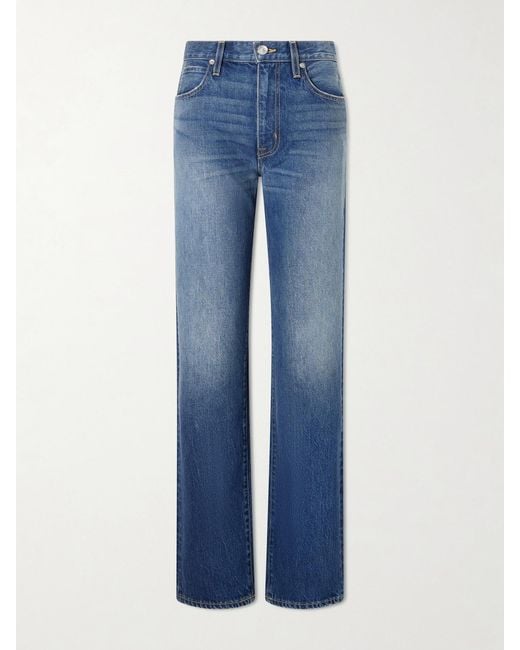 SLVRLAKE Denim Blue Kendra High-Rise Straight-Leg Jeans