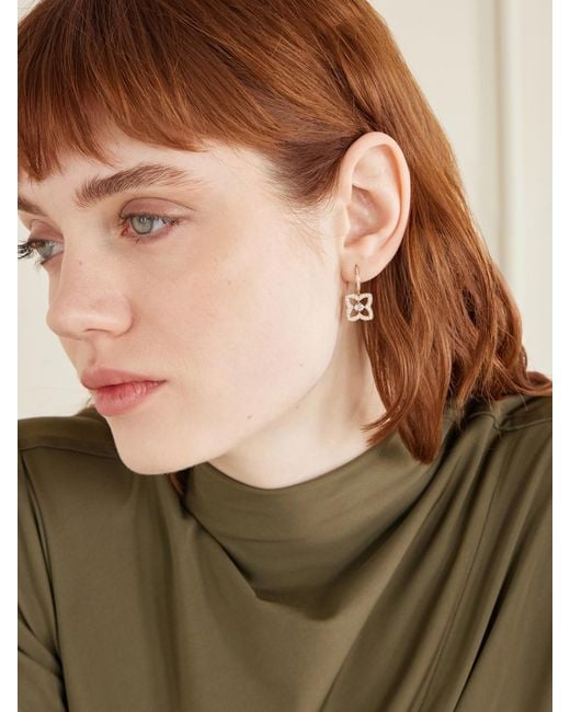 De Beers London Natural Lotus By De Beers 18-Karat Diamond Earrings