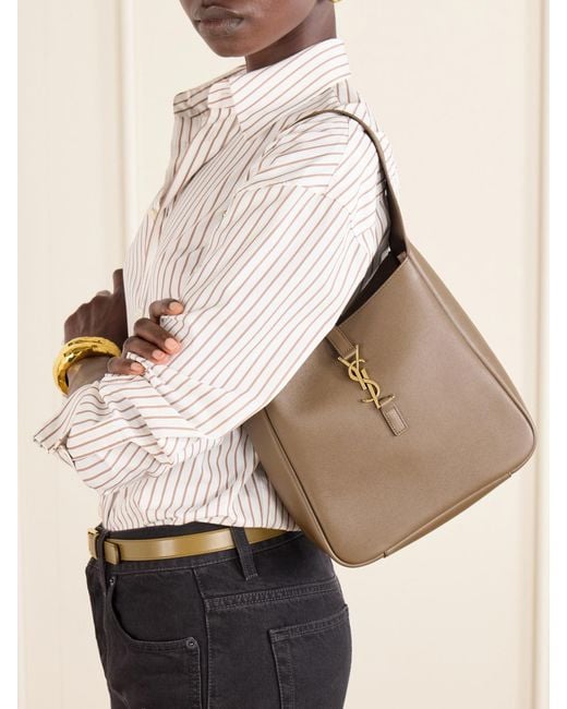 Saint Laurent Brown Le 5 À 7 Supple Small Leather Shoulder Bag