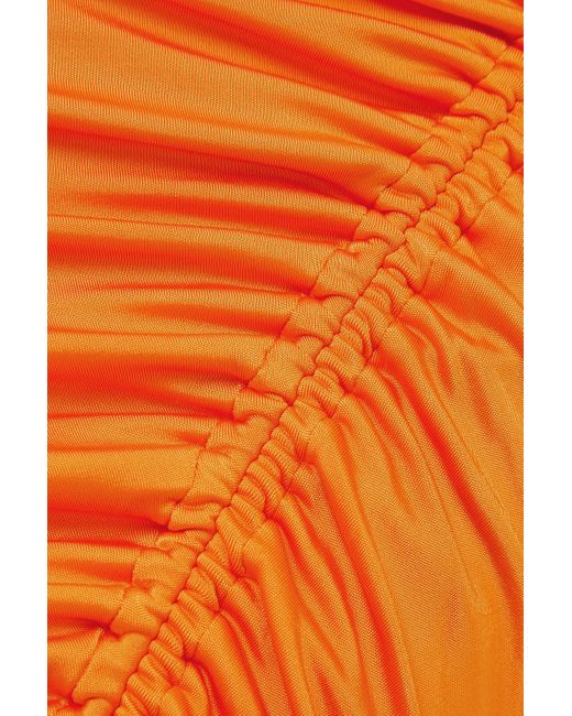 Et Ochs Orange + Net Sustain Arya One-shoulder Ruched Satin-jersey Mini Dress