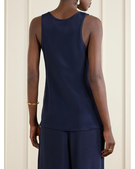 Max Mara Blue Draped Silk Tank