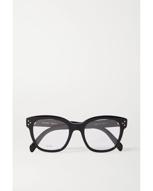 Céline White Oversized Square-Frame Acetate Optical Glasses