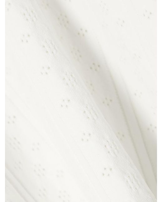 J.W. Anderson White Bow-Detailed Recycled Pointelle-Knit T-Shirt
