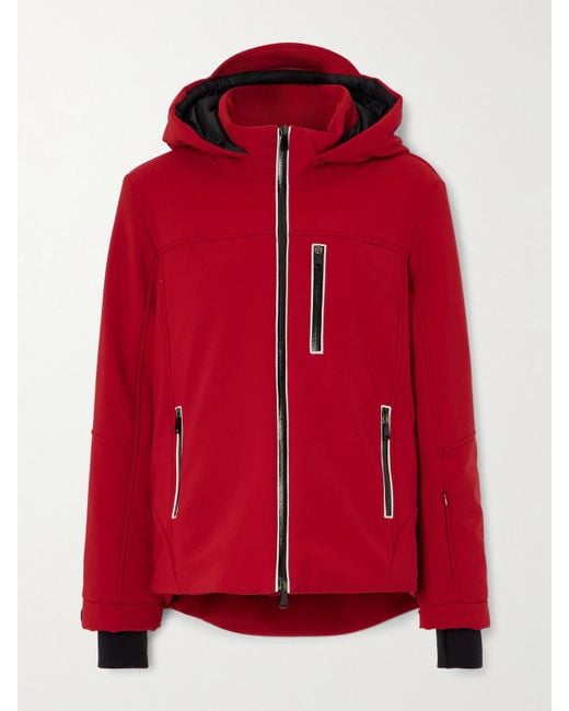 Brunello Cucinelli Red Hooded Padded Shell Ski Jacket