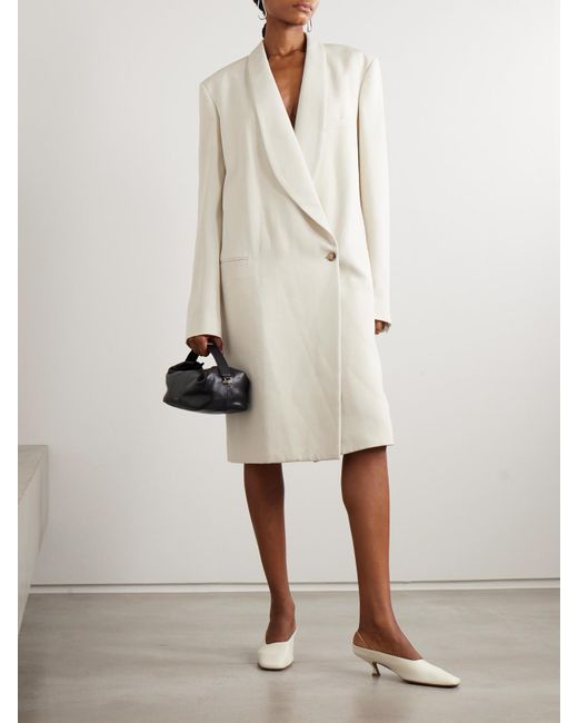 Calvin Klein White Evelyn Wool Coat