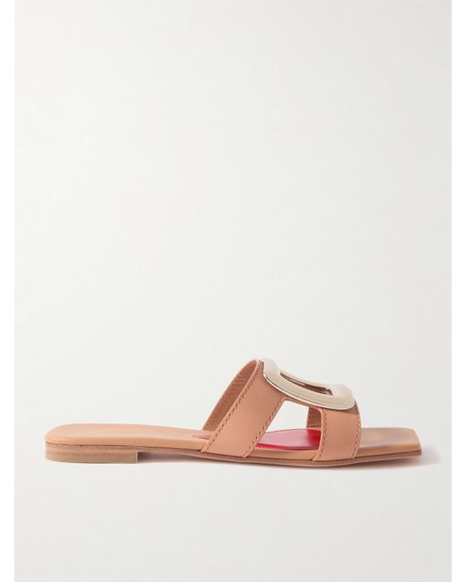 Roger Vivier Brown Benson Embellished Leather Sandals