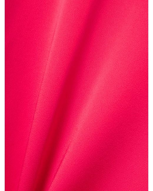 Tom Ford Pink Asymmetrisches Kleid Aus Glänzendem Crêpe Mit Schaldetail