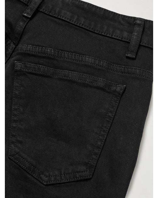 Khaite Black Vivian Mid-Rise Slim-Leg Jeans