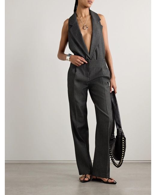 Christopher Esber Black Facile Wool-Twill And Stretch-Jersey Bodysuit